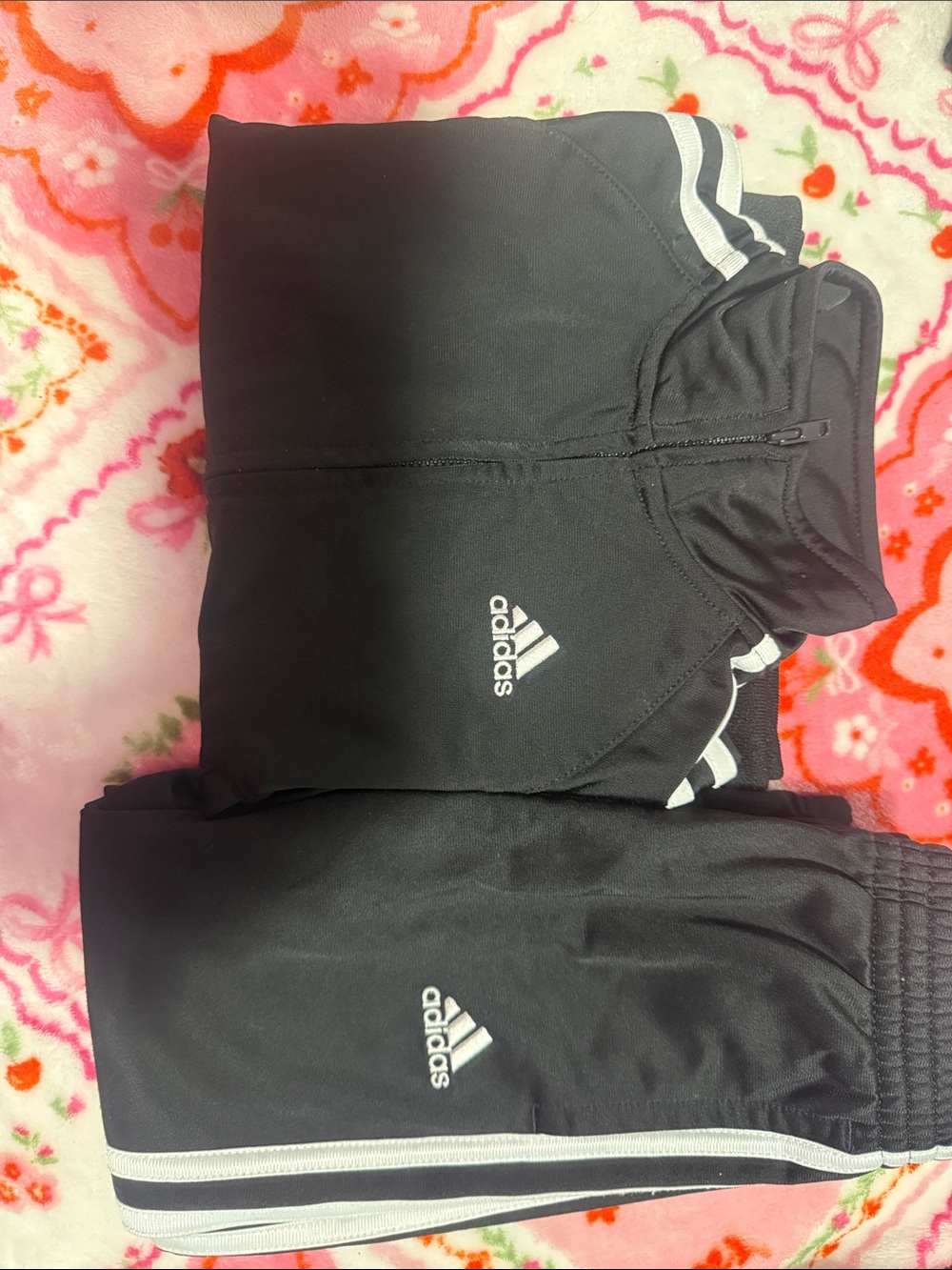 adidas Black Kids Sweatpants & Joggers with White Stripes